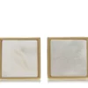 Boutons de manchette carrés en or et perles