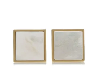 Boutons de manchette carrés en or et perles
