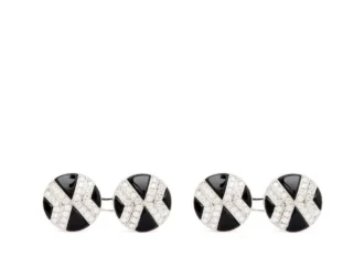 Boutons de manchette ronds en diamant