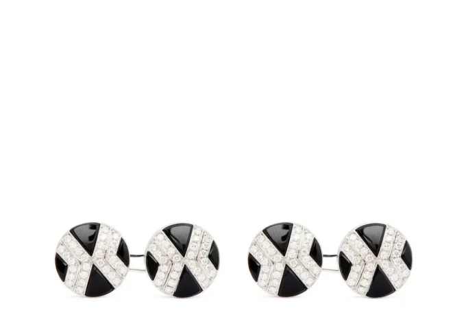 Boutons de manchette ronds en diamant