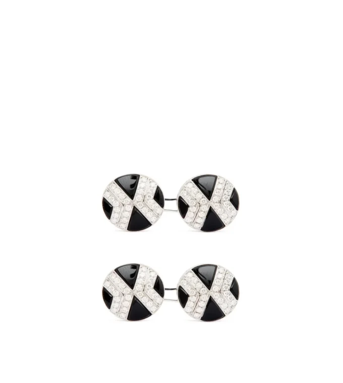 Boutons de manchette ronds en diamant