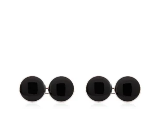 Boutons de manchette ronds en onyx
