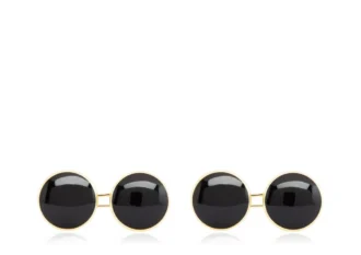 Boutons de manchette ronds en onyx