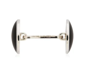 Boutons de manchette ronds en onyx