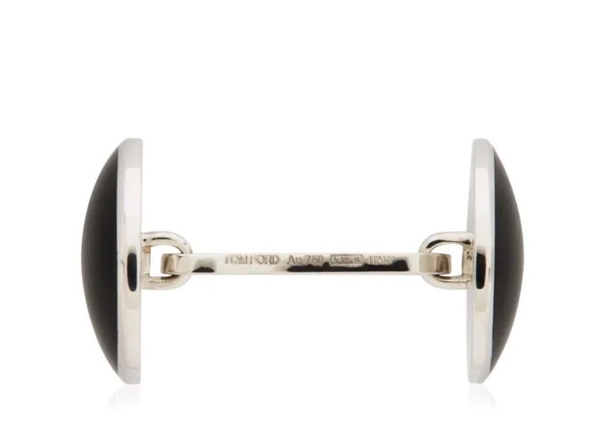 Boutons de manchette ronds en onyx