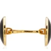 Boutons de manchette ronds en onyx