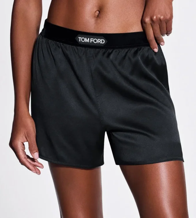 Boxer en satin de soie extensible