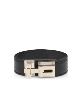 Bracelet à boucle en cuir grainé souple