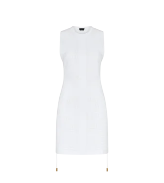 Caftan court à col rond avec cordons croisés