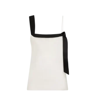 Caraco en satin de soie avec bande smoking