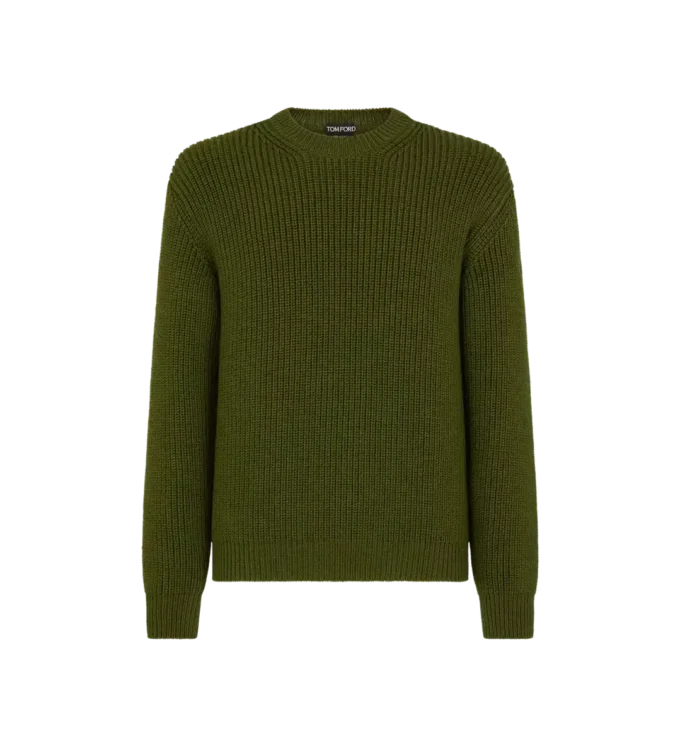 Cardigan demi-long en mérinos à col rond