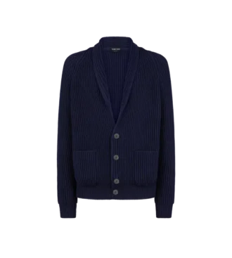 Cardigan en coton et soie à col châle