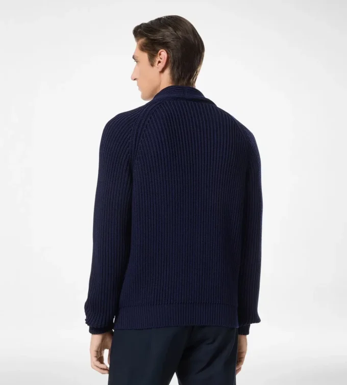 Cardigan en coton et soie à col châle