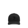 Casquette en toile et cuir lisse