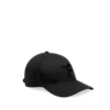Casquette en toile et cuir lisse