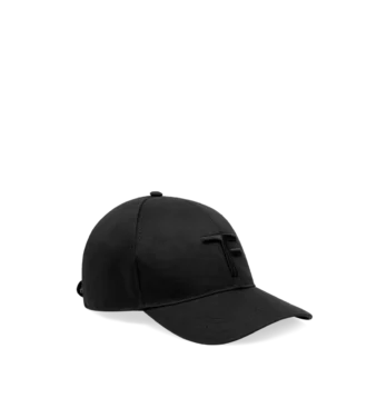 Casquette en toile et cuir lisse