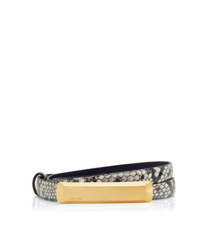 Ceinture à barrette imprimée python