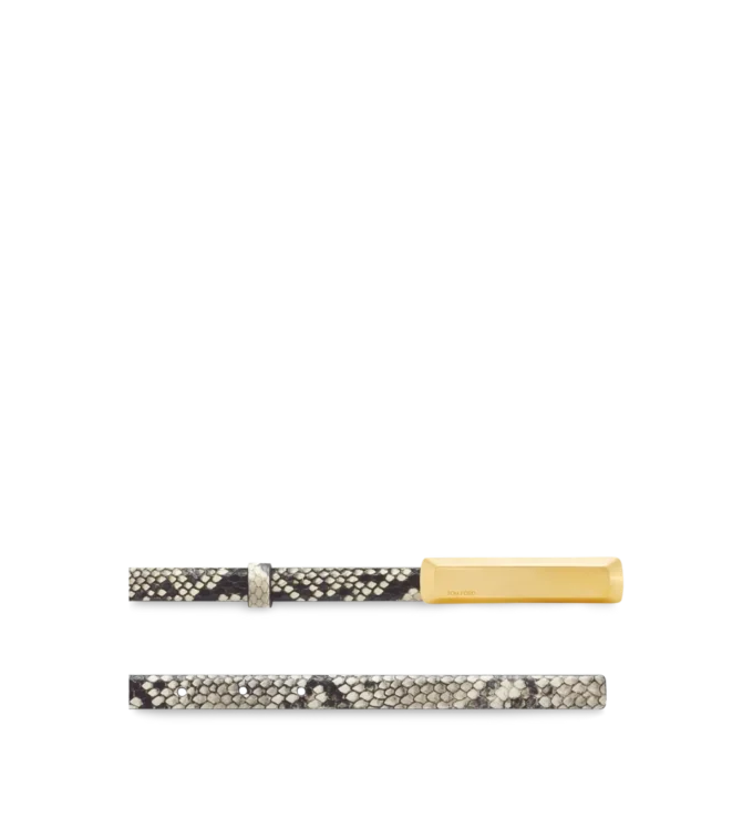 Ceinture à barrette imprimée python