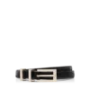Ceinture à boucle en cuir crocodile estampé brillant Ceinture à boucle en cuir crocodile estampé brillant