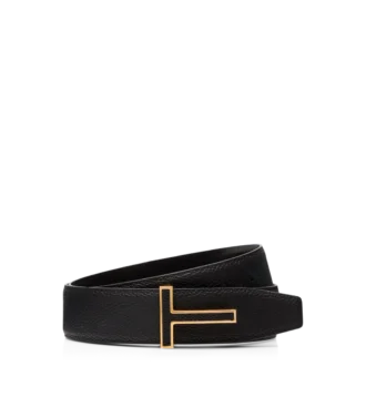 Ceinture à boucle en cuir grainé