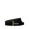 Ceinture à boucle en cuir grainé