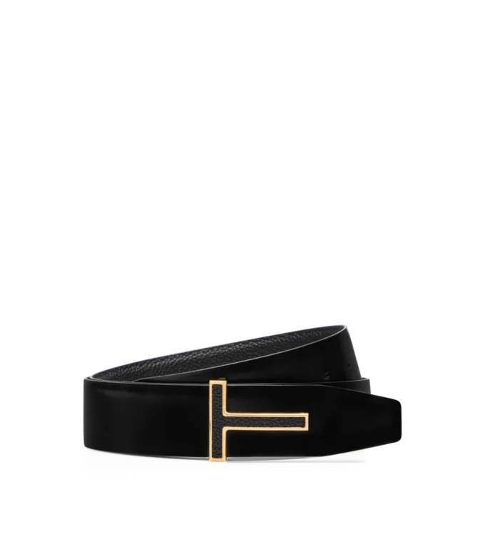 Ceinture à boucle en cuir grainé