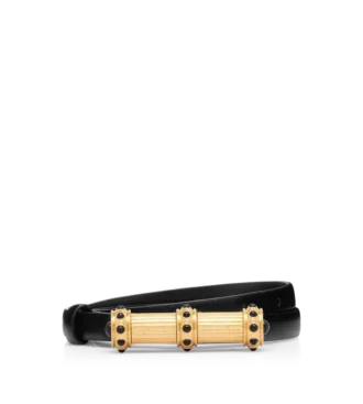 Ceinture cabochon en cuir effet palmellato