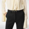 Ceinture en cuir grainé souple avec boucle en T