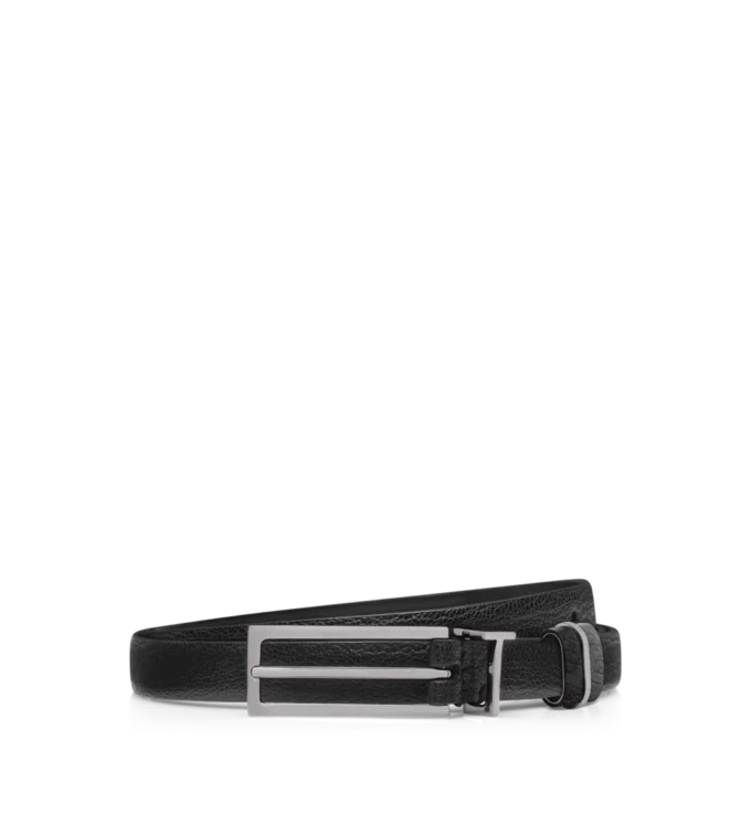 Ceinture en cuir souple à boucle métallique en T