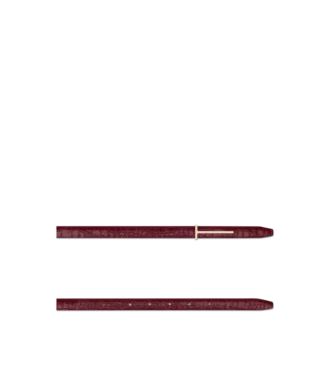 Ceinture fine en cuir crocodile estampé brillant