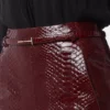 Ceinture fine en cuir crocodile estampé brillant Ceinture fine en cuir crocodile estampé brillant