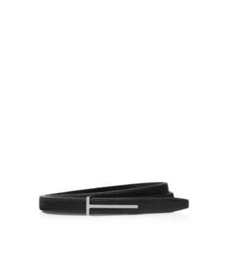 Ceinture fine en cuir grainé souple