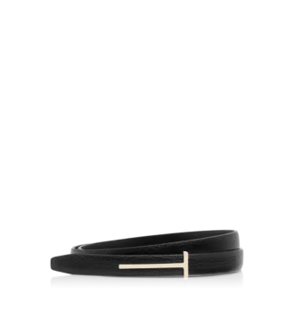 Ceinture fine en cuir grainé souple