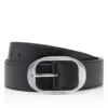 Ceinture ovale en cuir grainé