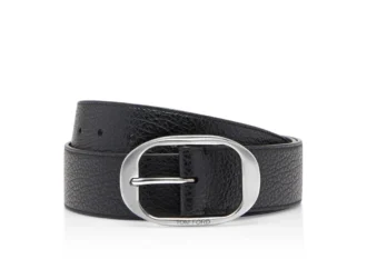 Ceinture ovale en cuir grainé