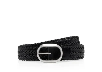 Ceinture ovale en cuir tressé