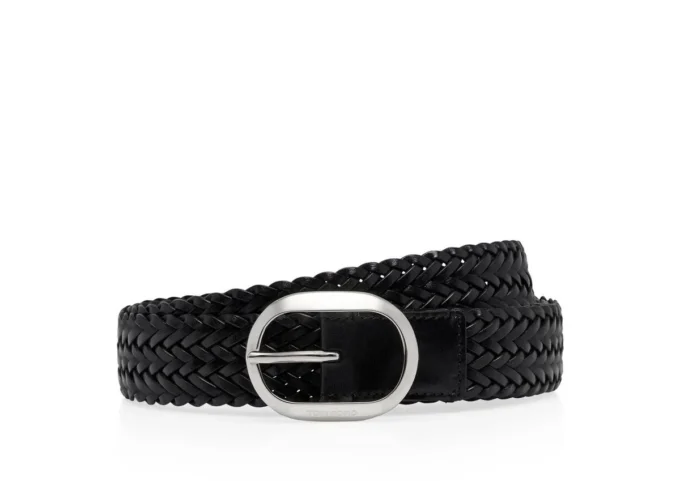 Ceinture ovale en cuir tressé