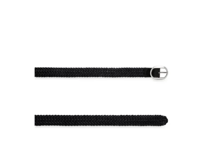 Ceinture ovale en cuir tressé