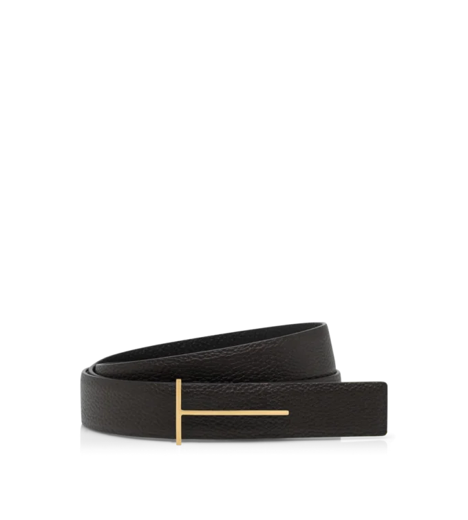 Ceinture réversible slim en cuir grainé