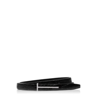 Ceinture slim imprimée croco