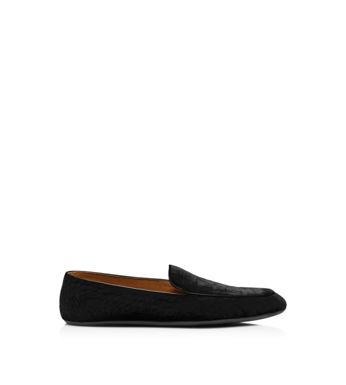 Chaussons en velours croco estampé Chaussons en velours croco estampé