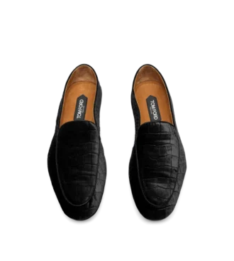 Chaussons en velours croco estampé