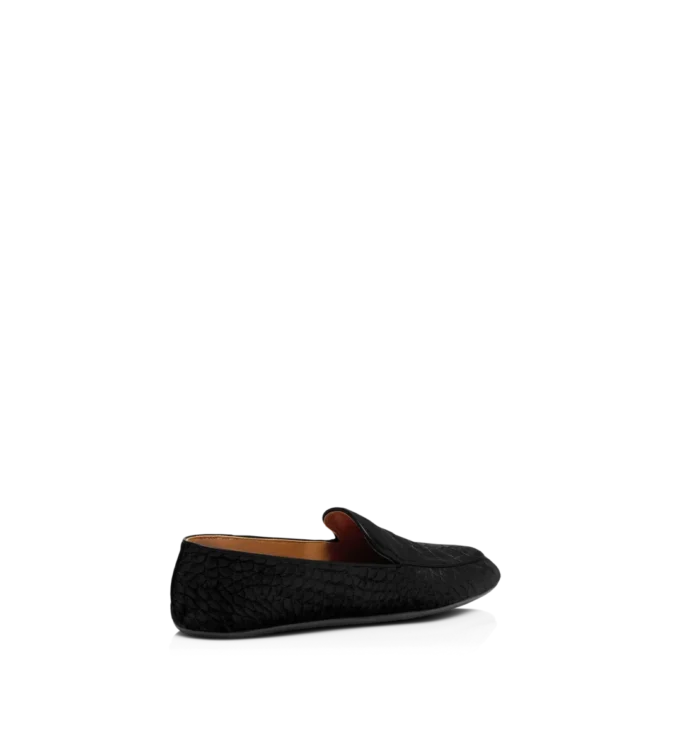 Chaussons en velours croco estampé Chaussons en velours croco estampé
