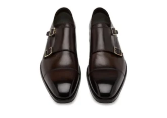 Chaussures à bride Elkan en cuir bruni