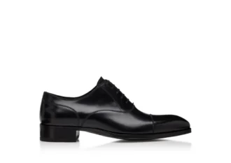Chaussures à lacets Elkan en cuir lisse à bout rapporté