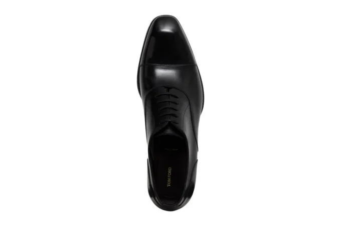 Chaussures à lacets Elkan en cuir lisse à bout rapporté