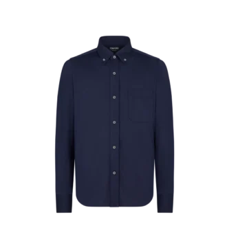 Chemise boutonnée en coton et soie mélangés