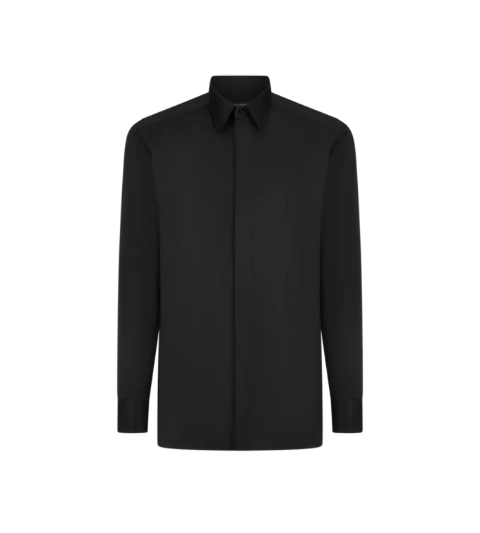 Chemise classique en coton et soie