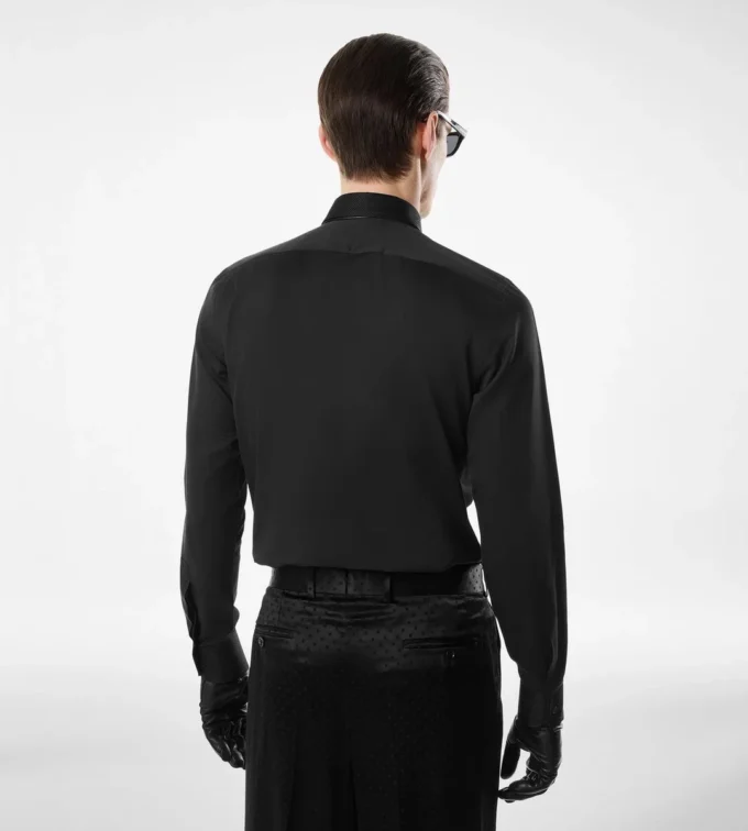 Chemise classique en coton et soie