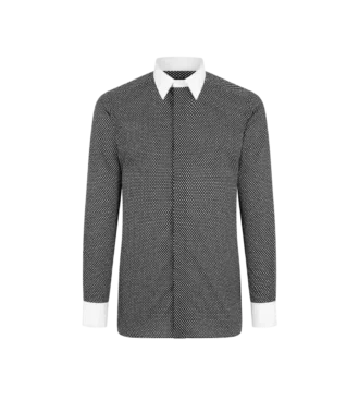 Chemise classique en coton à imprimé diamant